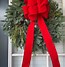 Image result for Big Wreath White Lights Red Velvet Bow