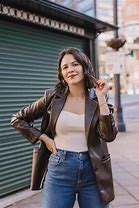 Image result for Leather Blazer