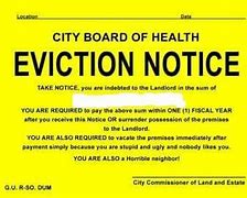 Image result for Funny Eviction Notice