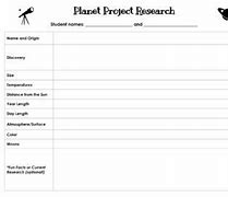 Image result for Planet Research Template