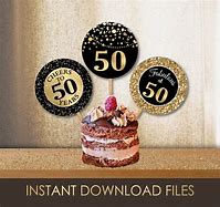 Image result for Gold 50th Birthday Cupcake Toppers