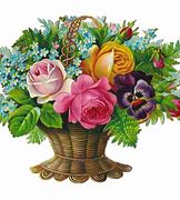 Image result for Victorian Flower Basket Clip Art