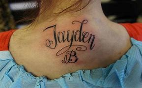 Image result for Neck Name Tattoos