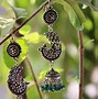 Image result for Yellow Gold and Blue Stone Earrings