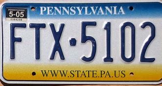 Image result for Pennsylvania License Plate