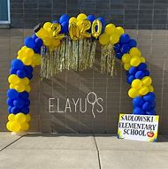 Image result for Yellow Blue Balloons Arch