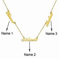 Image result for 3 Name Necklace