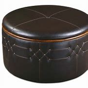 Image result for Round Leather Ottoman