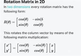 Image result for Rotation Matrix 2X2