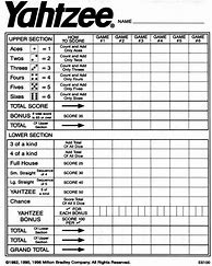 Image result for Yahtzee Game Rules Printable