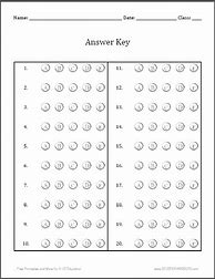 Image result for Bubble Answer Sheet 25