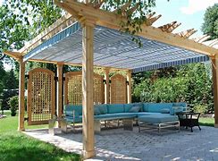 Image result for Pergola with Canopy Plans