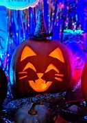 Image result for Hallowen Cat Pumpkin