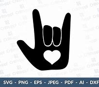 Image result for ASL I Love You with Heart SVG