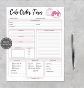 Image result for Cake Order Form Design