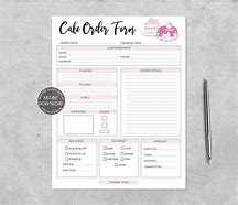 Image result for Free Sample Cake Order Form Template