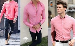 Image result for Pink Shirt Outfit Men