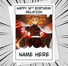 Image result for Demon Slayer Anime Birthday Card