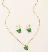 Image result for Butterfly Earrings and Necklace Set