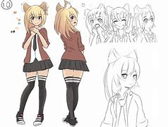 Image result for Anime Girl Character Reference Sheet