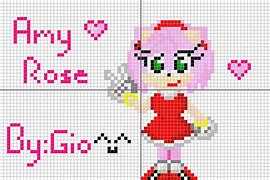 Image result for Amy Rose Pixel Art Grid