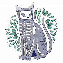 Image result for Skeleton Halloween Cat Clip Art