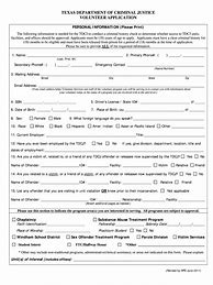 Image result for TDCJ Volunteer Application Form