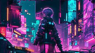 Image result for Neon Punk Anime Girl