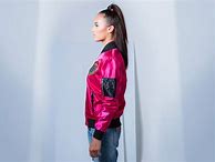 Image result for Pink Satin Bomber Jacket