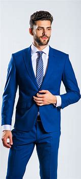 Image result for Slim Fit Blue Suit