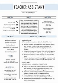 Image result for Teacher Assistant Resume