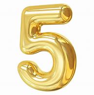 Image result for Numero 5 Dorado PNG