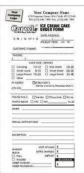 Image result for Ice Cream Cake Order Form