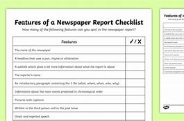 Image result for Features of a Newspaper Article KS1