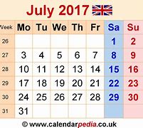 Image result for July 17th Calendar