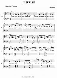 Image result for I See Fire Flute Sheet Music