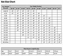 Image result for Junior Bat Size Chart