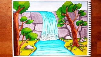 Image result for Drawing a Waterfall