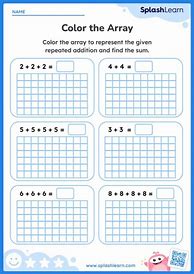 Image result for Repeated Addition and Arrays Worksheet