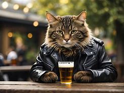 Image result for Cat Drinking Beer