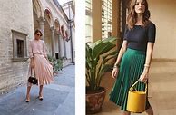 Image result for Satin Midi Skirt Outfit