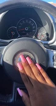 Image result for Medium Square Pink and Green Nails