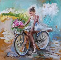 Image result for Biker Girl Painting