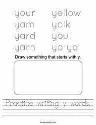 Image result for Y Words Worksheet