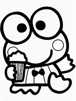 Image result for Keroppi Black and White with Bubble Letters