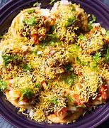 Image result for Jain Sev Puri with Tomato Ssoup