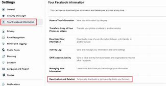 Image result for How to Disable Facebook Account