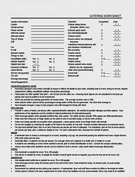 Image result for Catering Worksheet Template