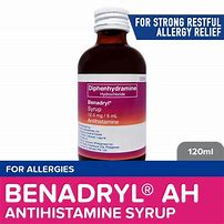 Image result for Images of Benadryl Syrup Allergy