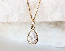 Image result for Gold Teardrop Necklace